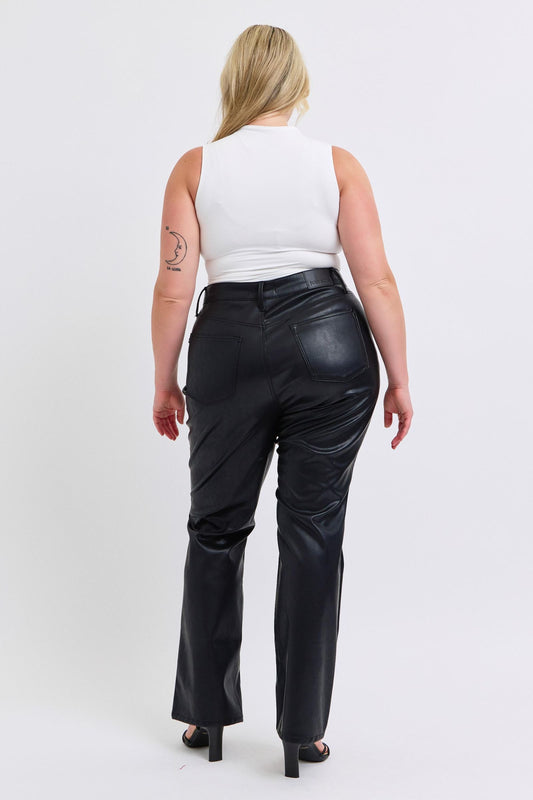 Judy Blue HW Tummy Control Leather Bootcut