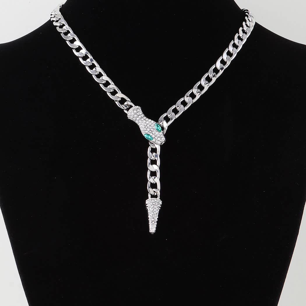 Jeweled Serpent Chain Necklace