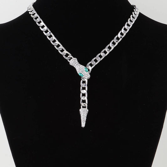 Jeweled Serpent Chain Necklace