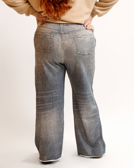 Faux Denim knit pants