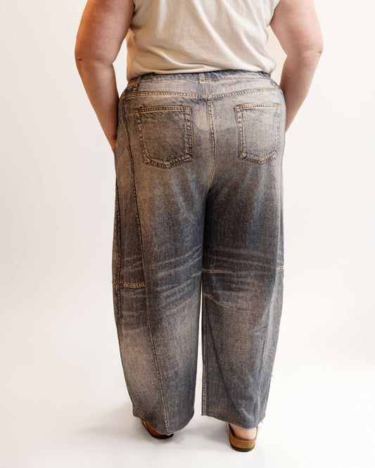 Illusion Denim Barrel Pants