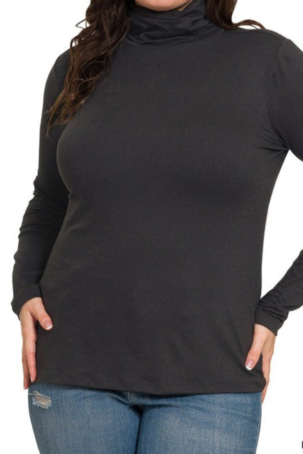Microfiber Mock Neck