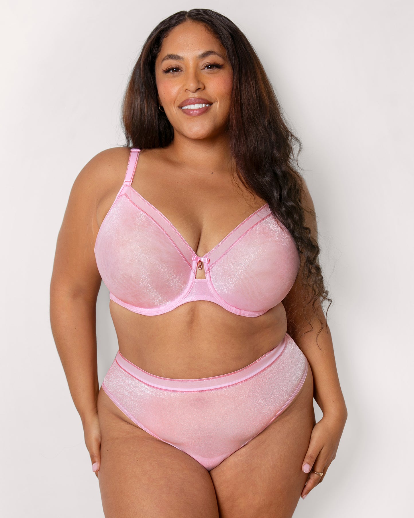 Liza Shimmer Unlined Mesh Full Coverage Underwire Bra
