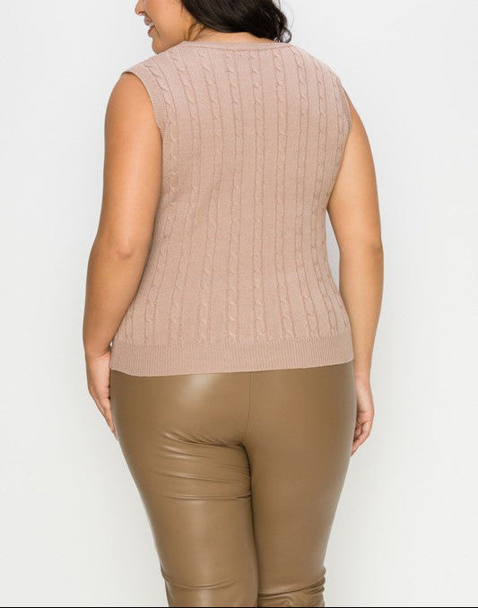 Cable Knit Sweater Vest