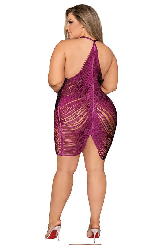 Draped String Chemise Set