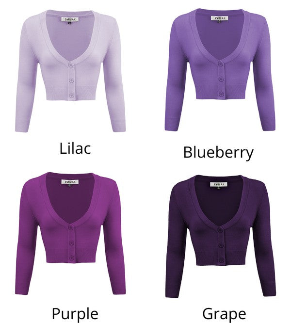 Cropped Plus Size Button Cardigan Sweater