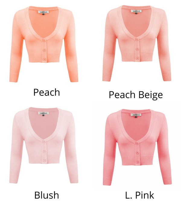 Cropped Plus Size Button Cardigan Sweater