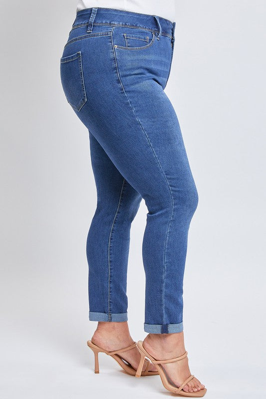 Royalty High Rise Roll Cuff Ankle Jeans - Hide Your Muffin Top