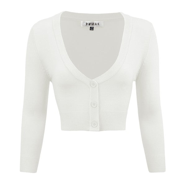 Cropped Plus Size Button Cardigan Sweater