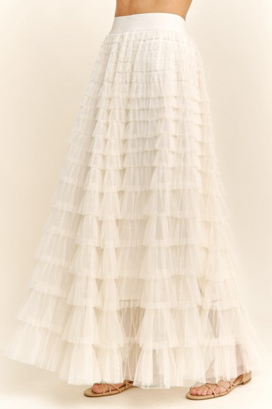 Cascade Tulle Mesh Skirt