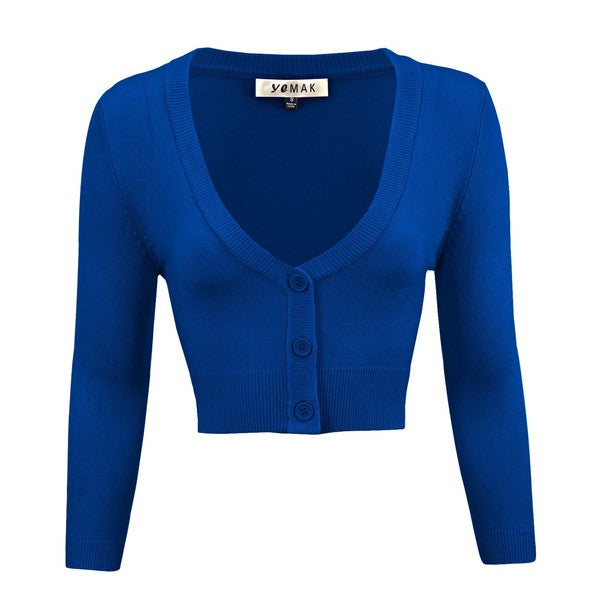 Cropped Plus Size Button Cardigan Sweater