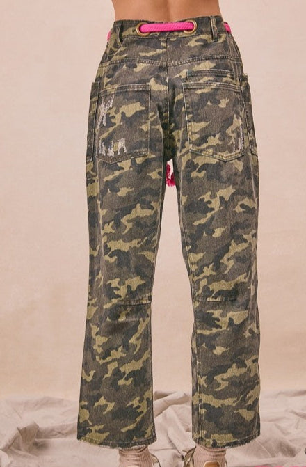 Camo Pants with Braided Belt