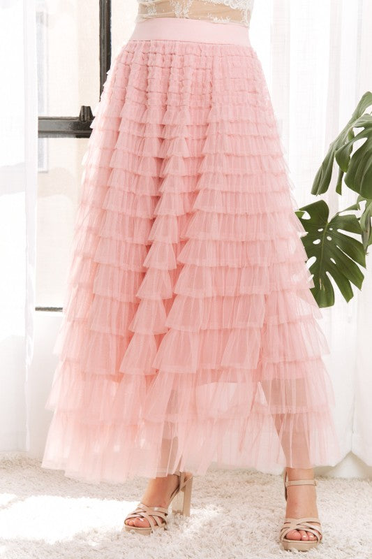 Cascade Tulle Mesh Skirt