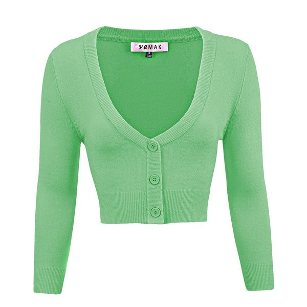 Cropped Plus Size Button Cardigan Sweater