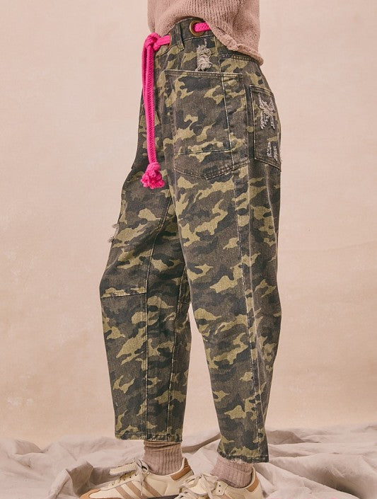 Camo Pants with Braided Belt