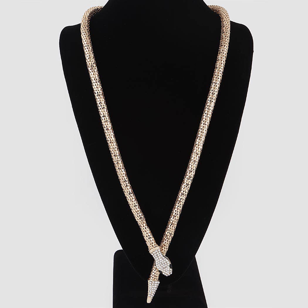 Jeweled Serpent Coil Necklace