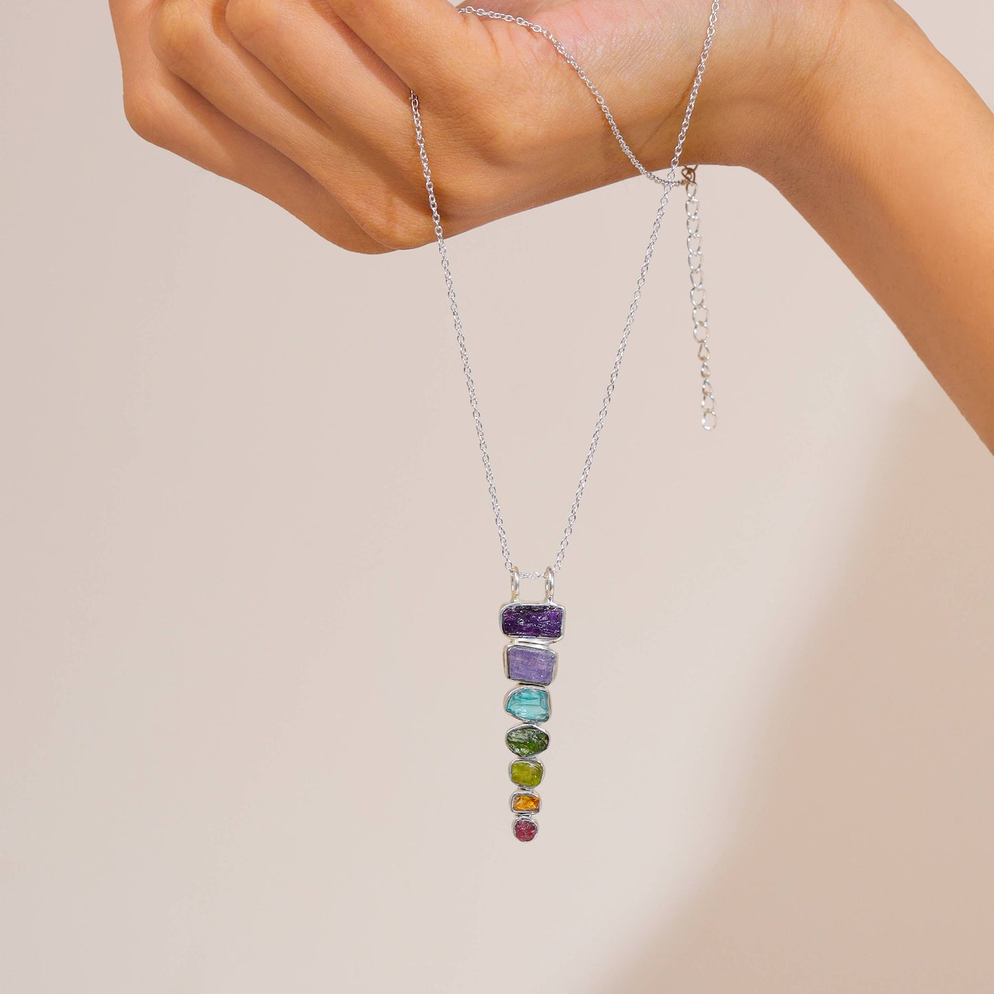 Natural Healing Crystal Chain Pendant
