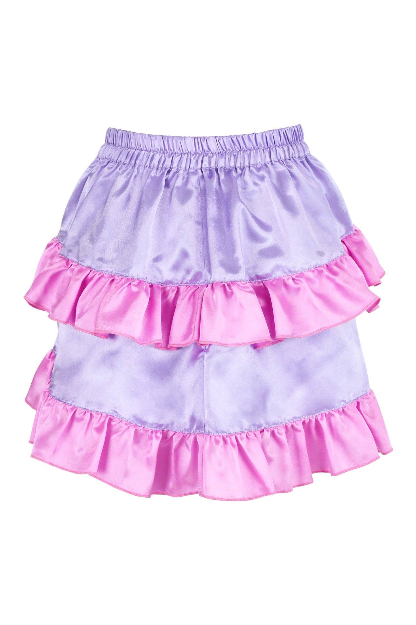 Purple/Pink Satin Ruched Bustle Skirt