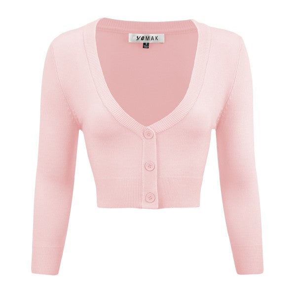 Cropped Plus Size Button Cardigan Sweater