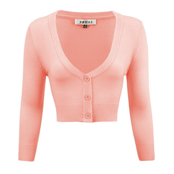 Cropped Plus Size Button Cardigan Sweater