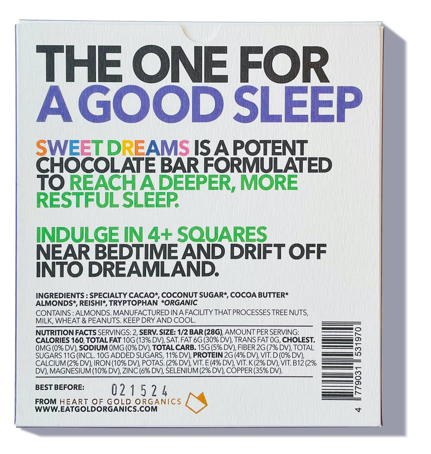 SWEET DREAMS a Functional & Delicious Chocolate Bar