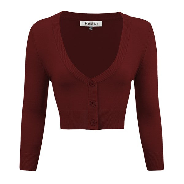 Cropped Plus Size Button Cardigan Sweater