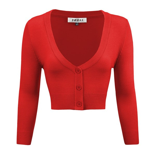 Cropped Plus Size Button Cardigan Sweater