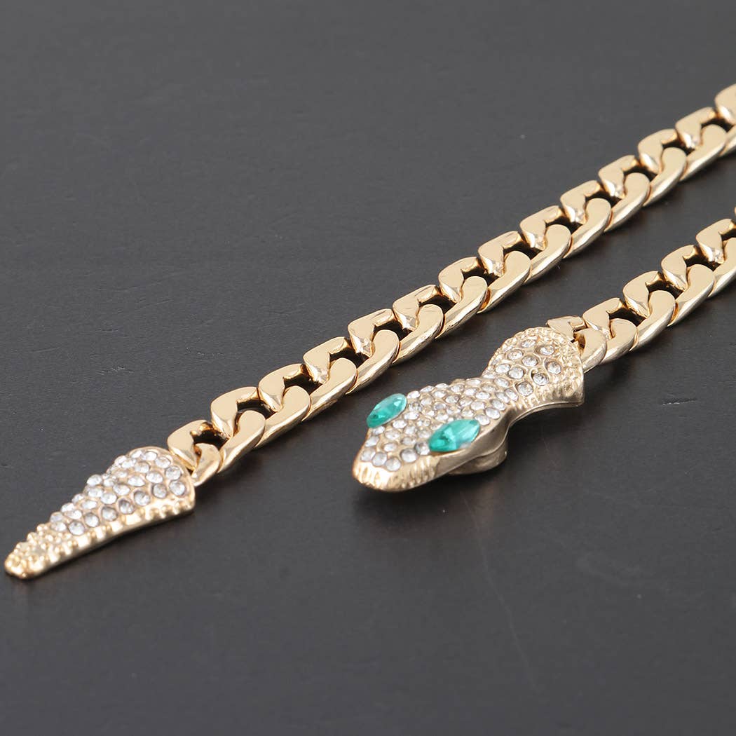 Jeweled Serpent Chain Necklace
