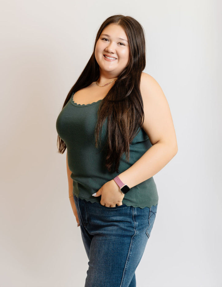 Scalloped Knit Cami