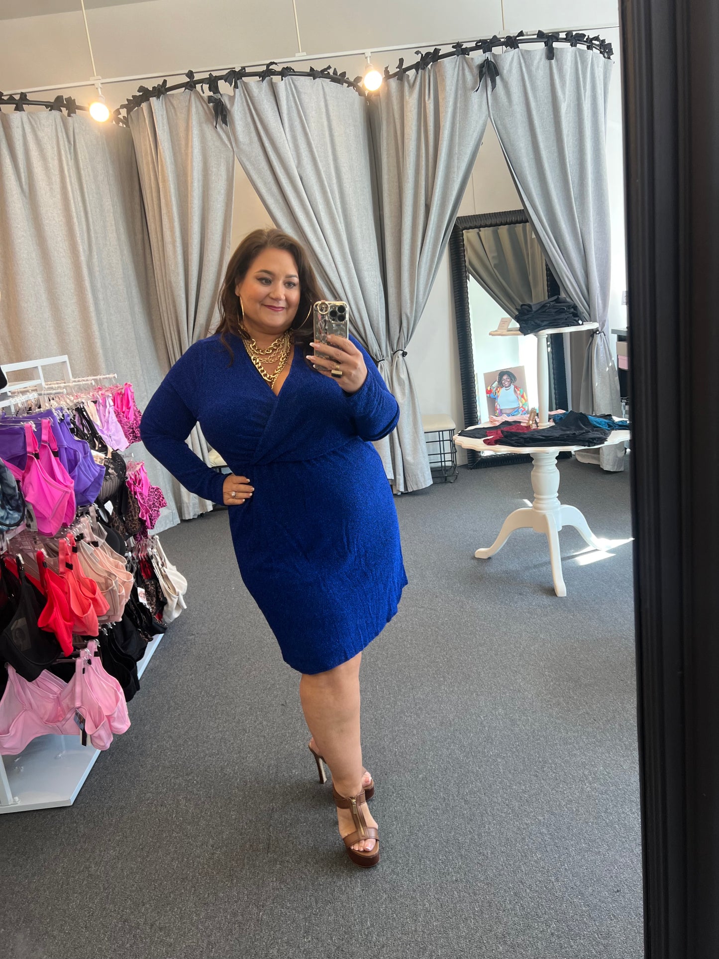 Sapphire Surplice Dress