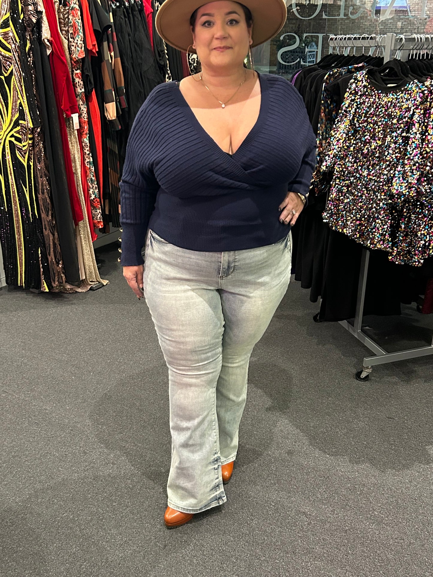 Judy Blue Mid-Rise Light Wash Flare