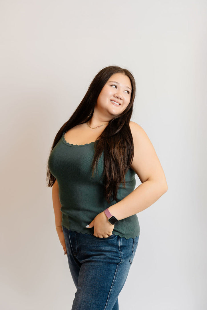 Scalloped Knit Cami