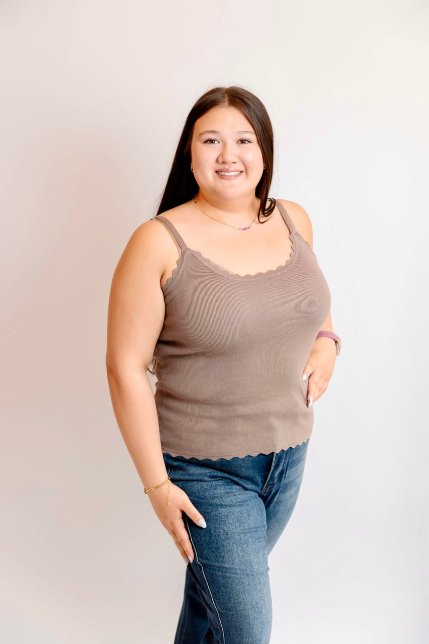 Scalloped Knit Cami