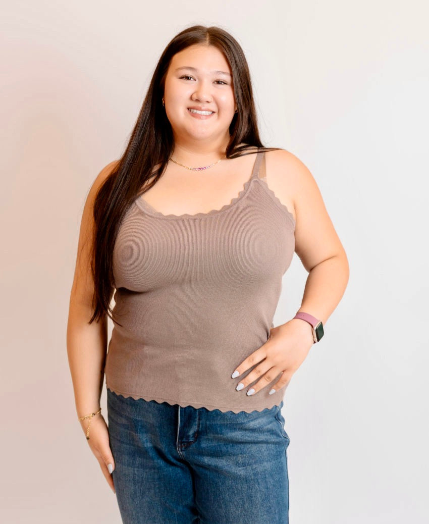 Scalloped Knit Cami
