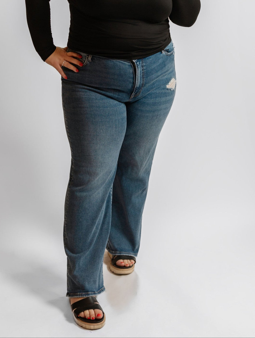 31" Zenana HW Straight Leg Denim