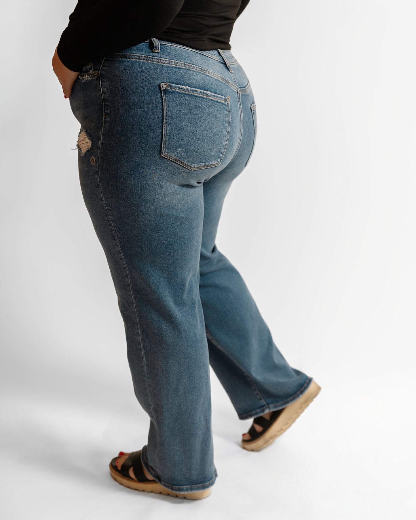 31" Zenana HW Straight Leg Denim