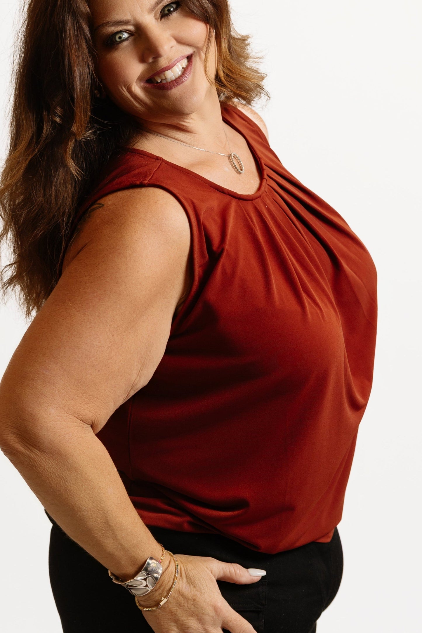 Pearl Pleated Top