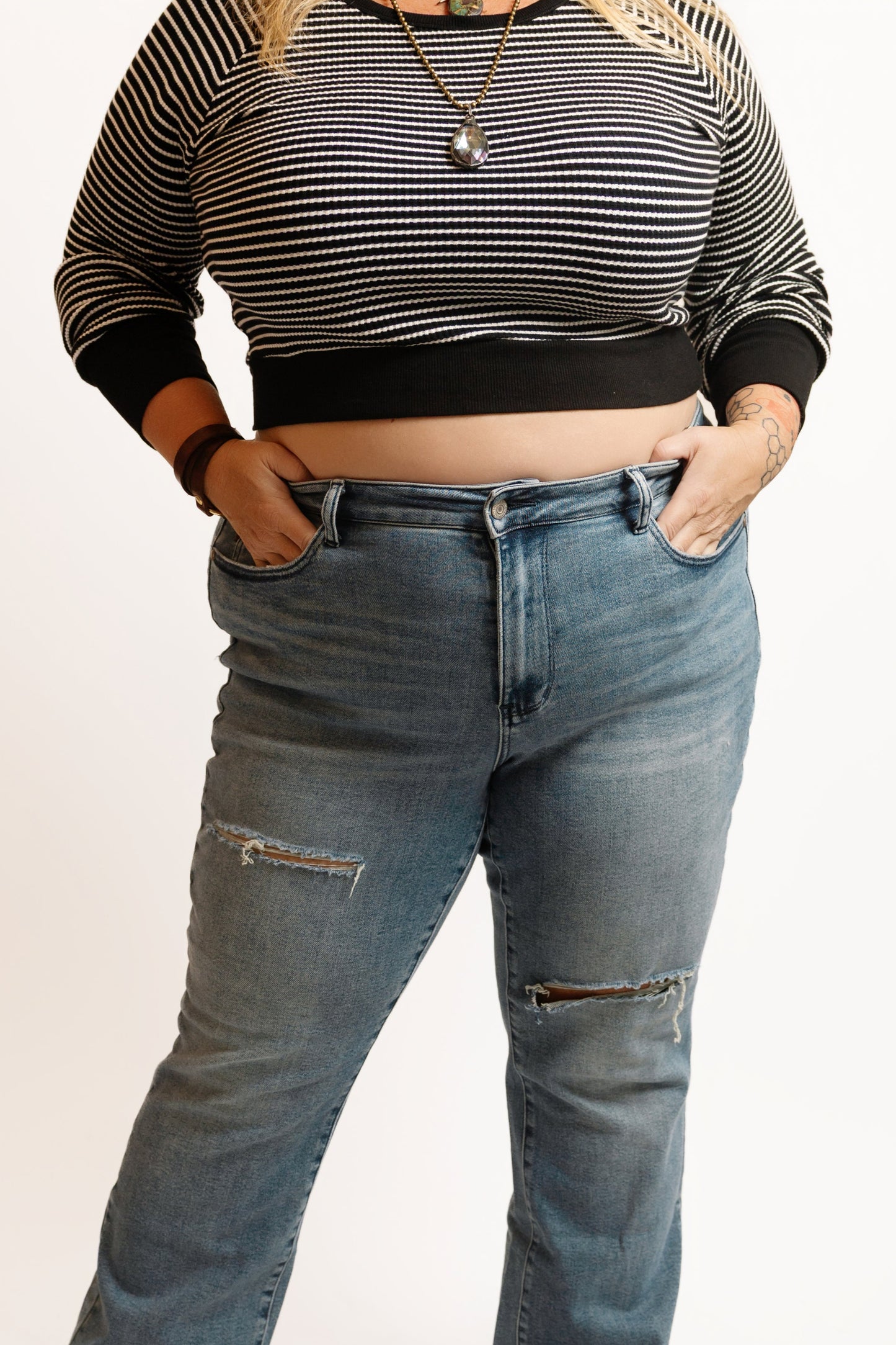 Waffle Crop Henley