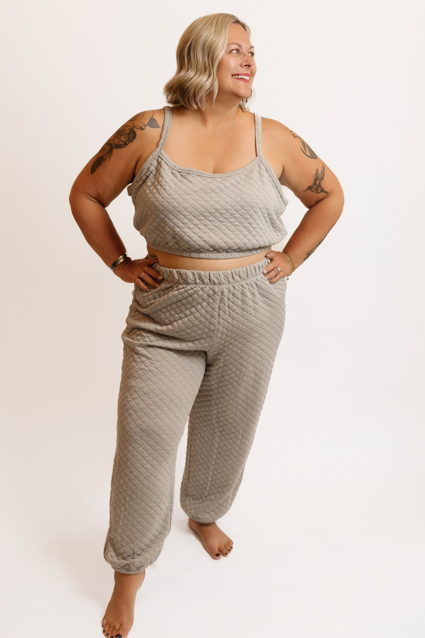 Quilted Crop and Jogger Set
