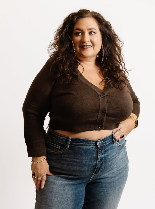 Three Button Cropped Cardi