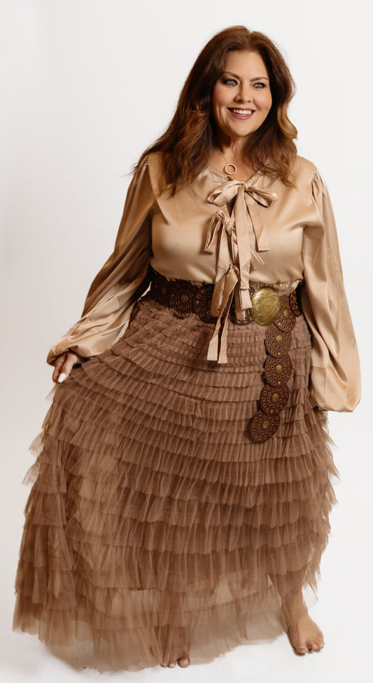 Satin Babydoll Blouse