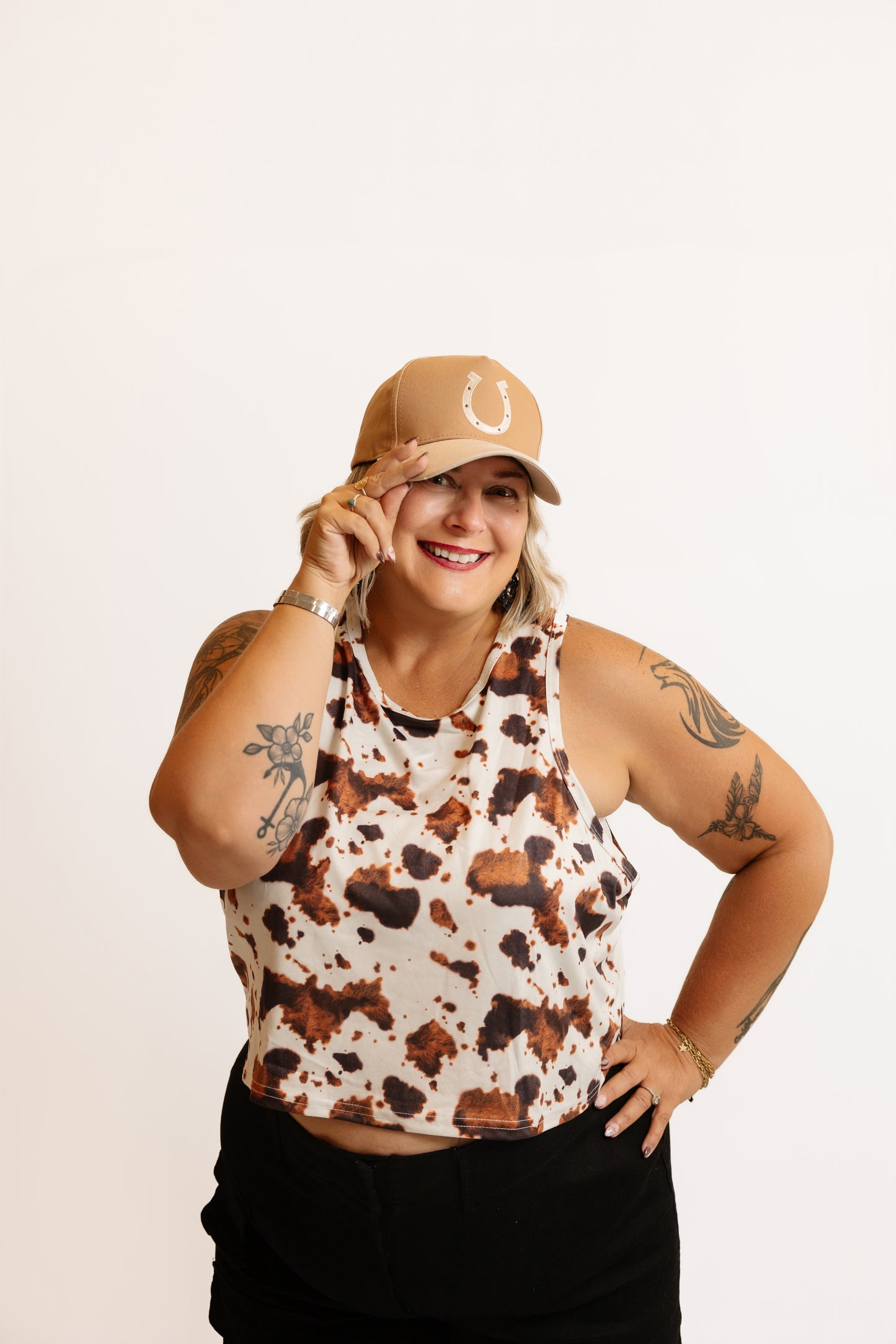 Cow Print Crop Tank
