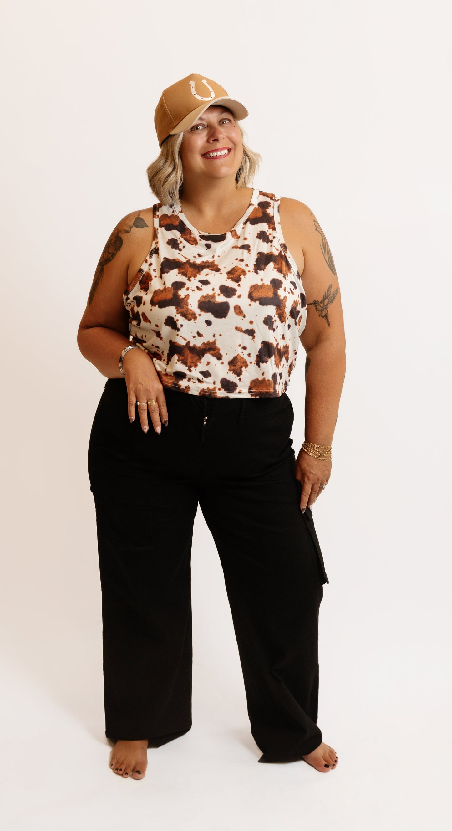 Cow Print Crop Tank