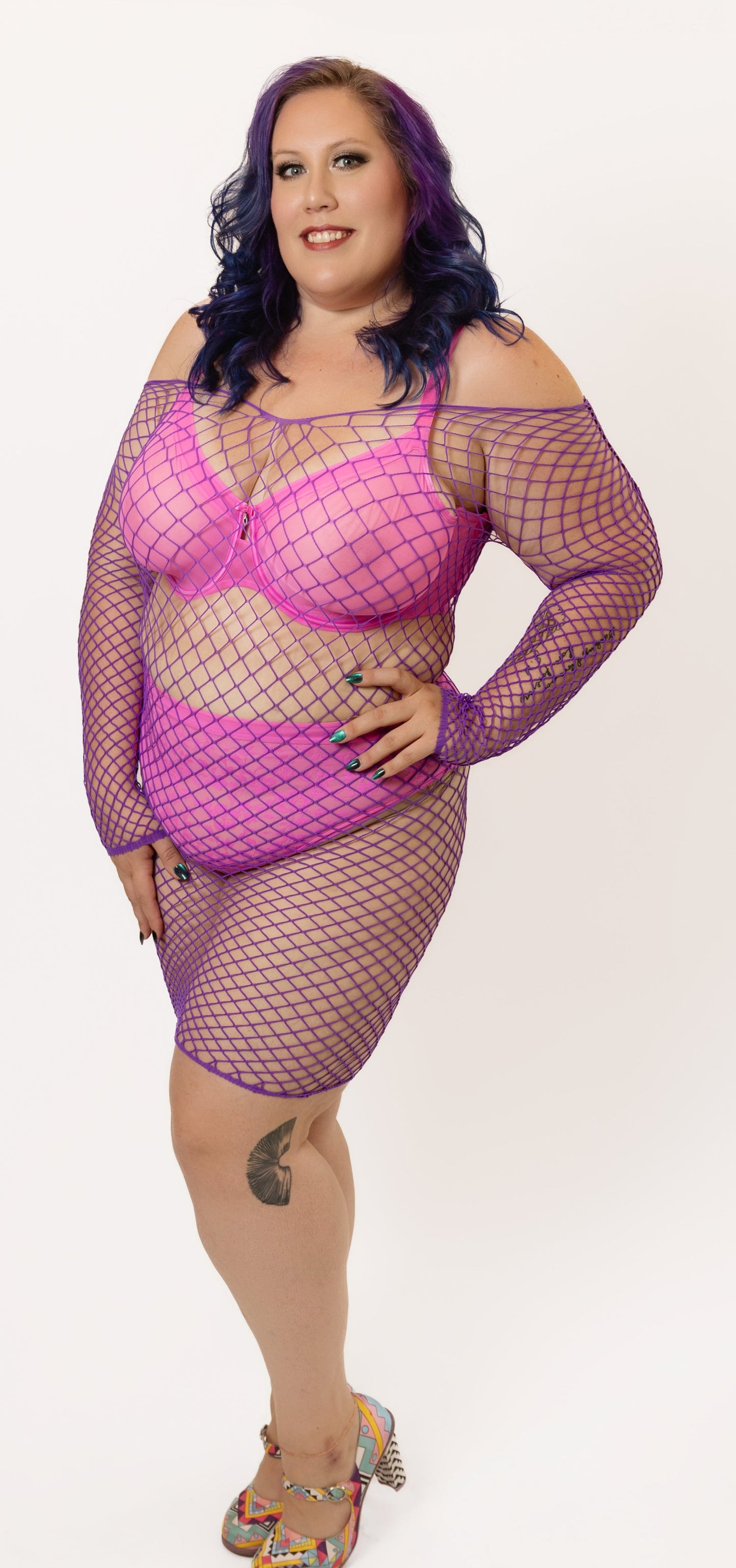 Morgana Fishnet Bodystocking Mini Dress