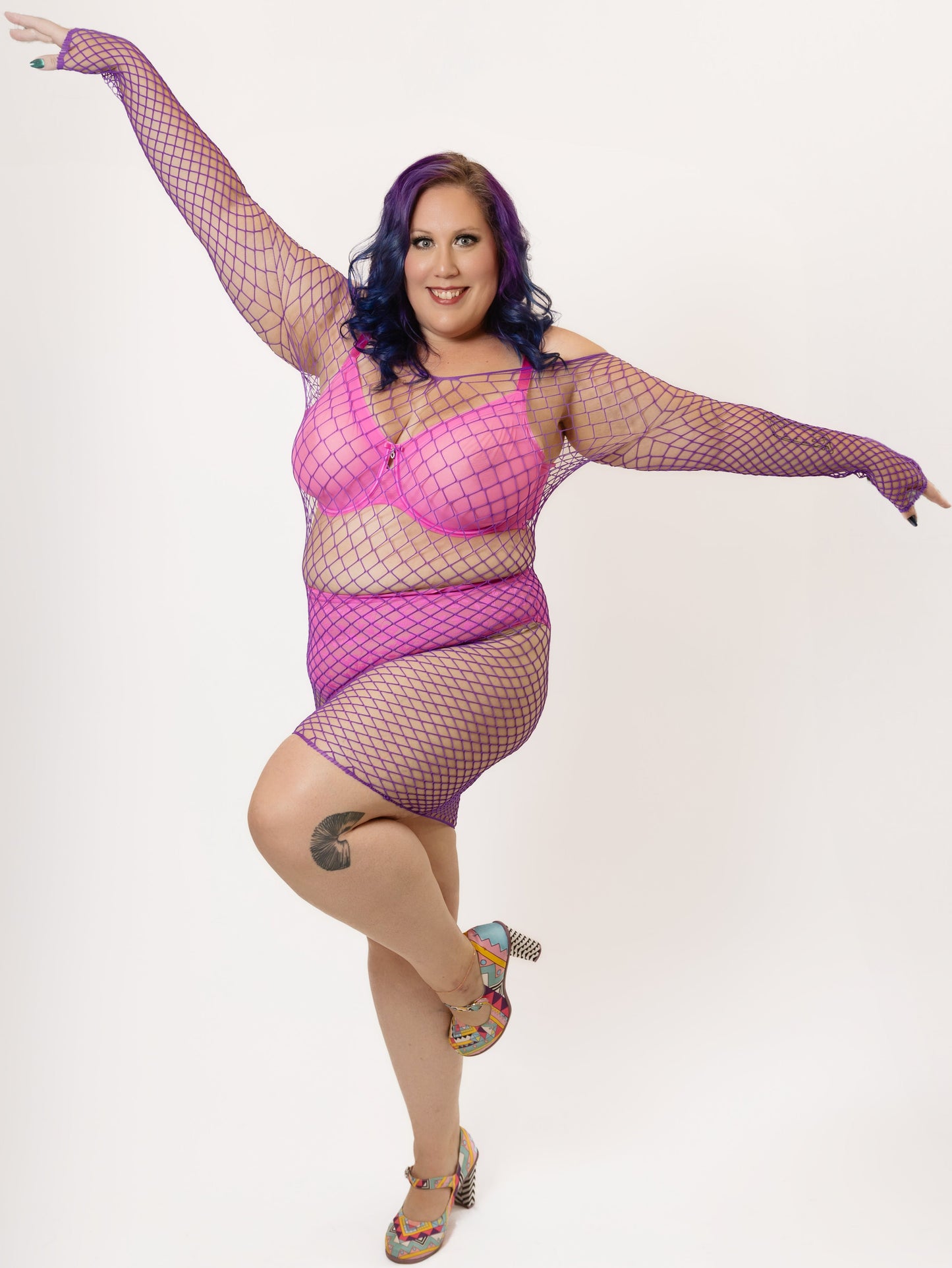 Morgana Fishnet Bodystocking Mini Dress