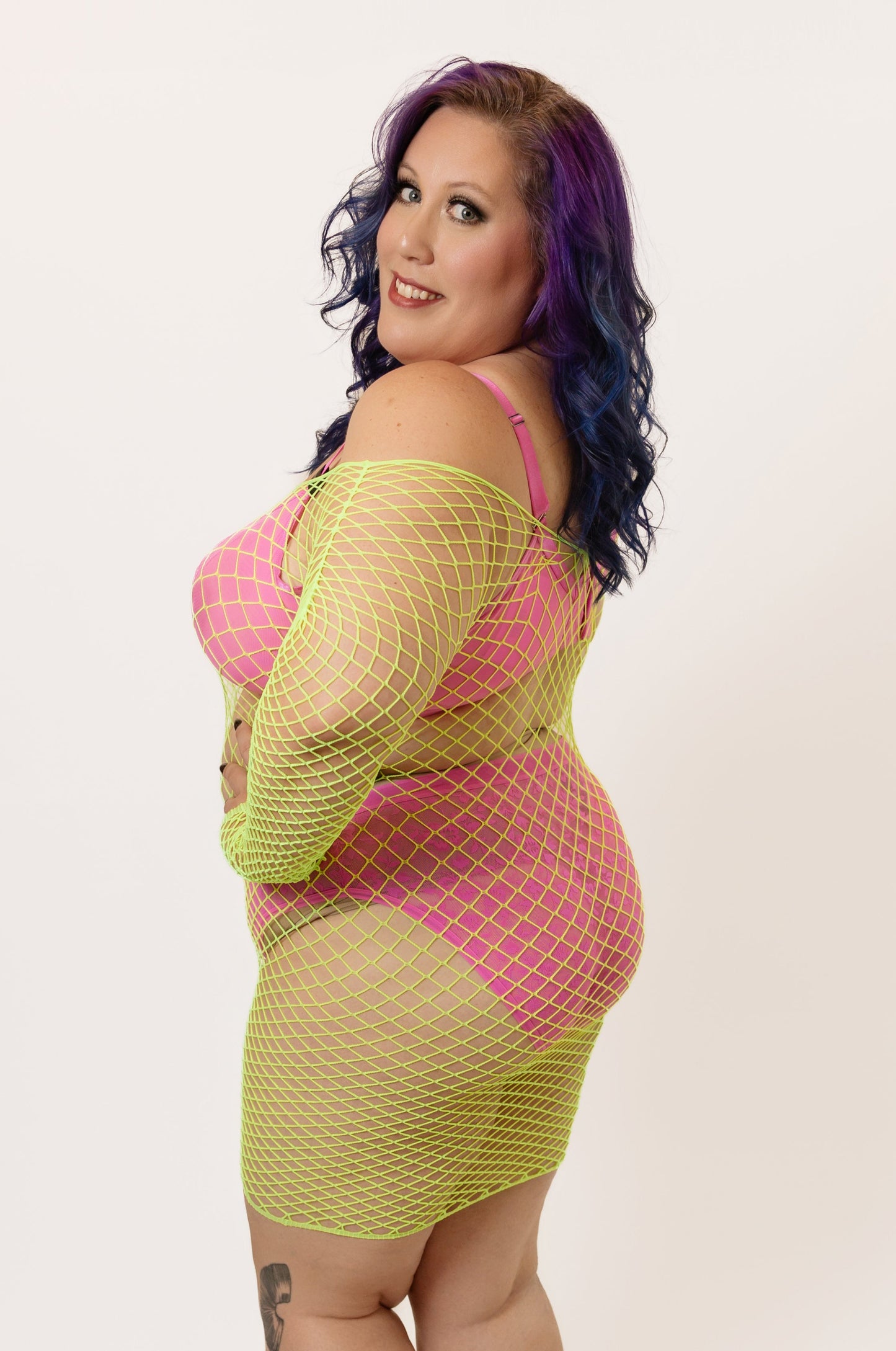 Morgana Fishnet Bodystocking Mini Dress