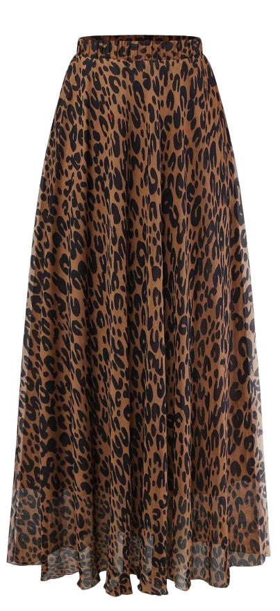 Leopard print skirt on a white background