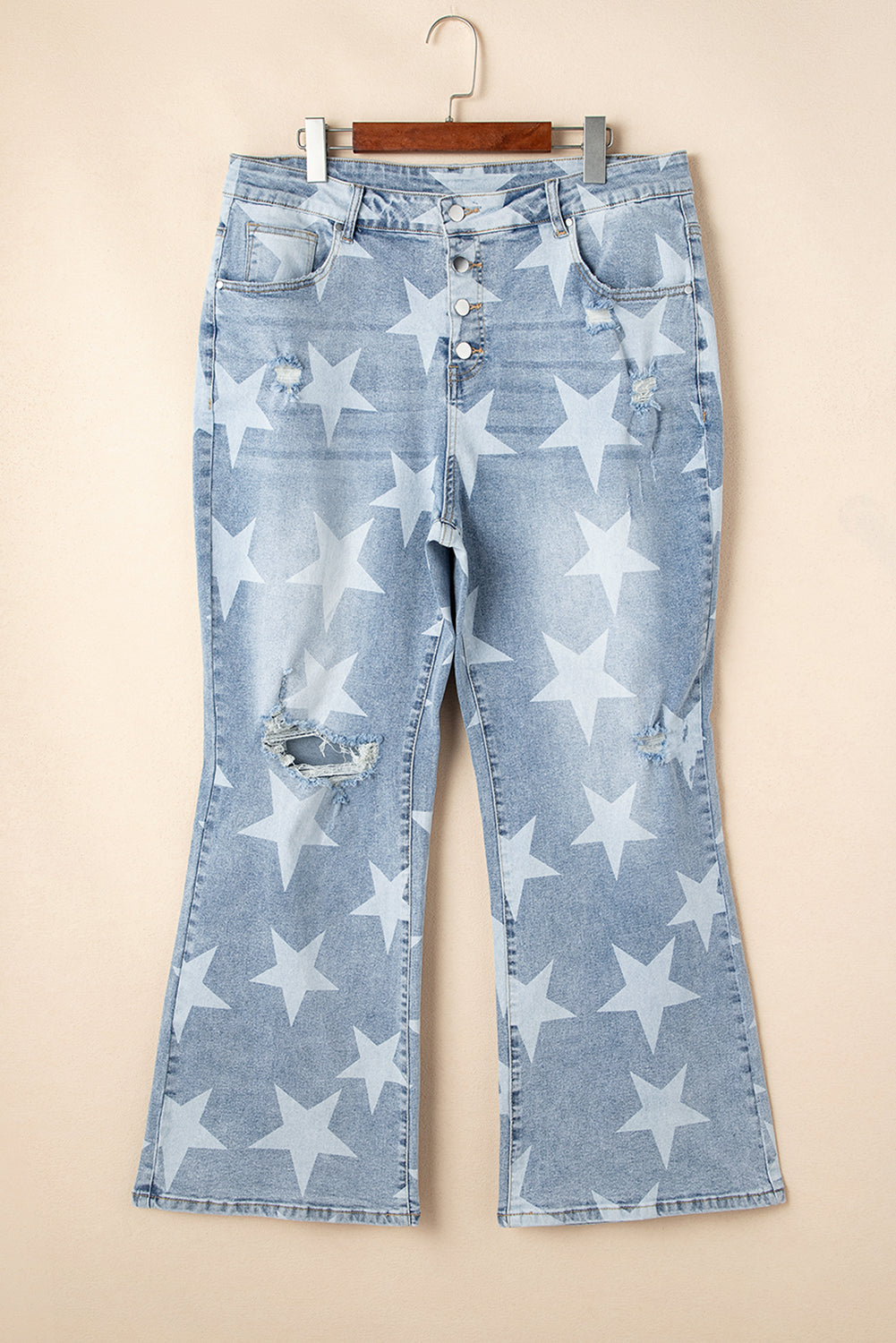 Alamo Button Fly Distressed denim