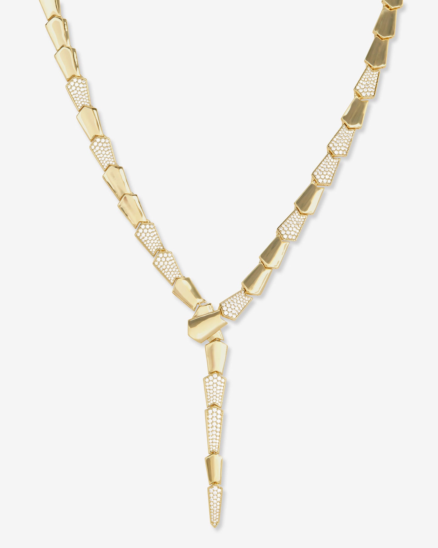 Pave XL Serpent Lariat Necklace