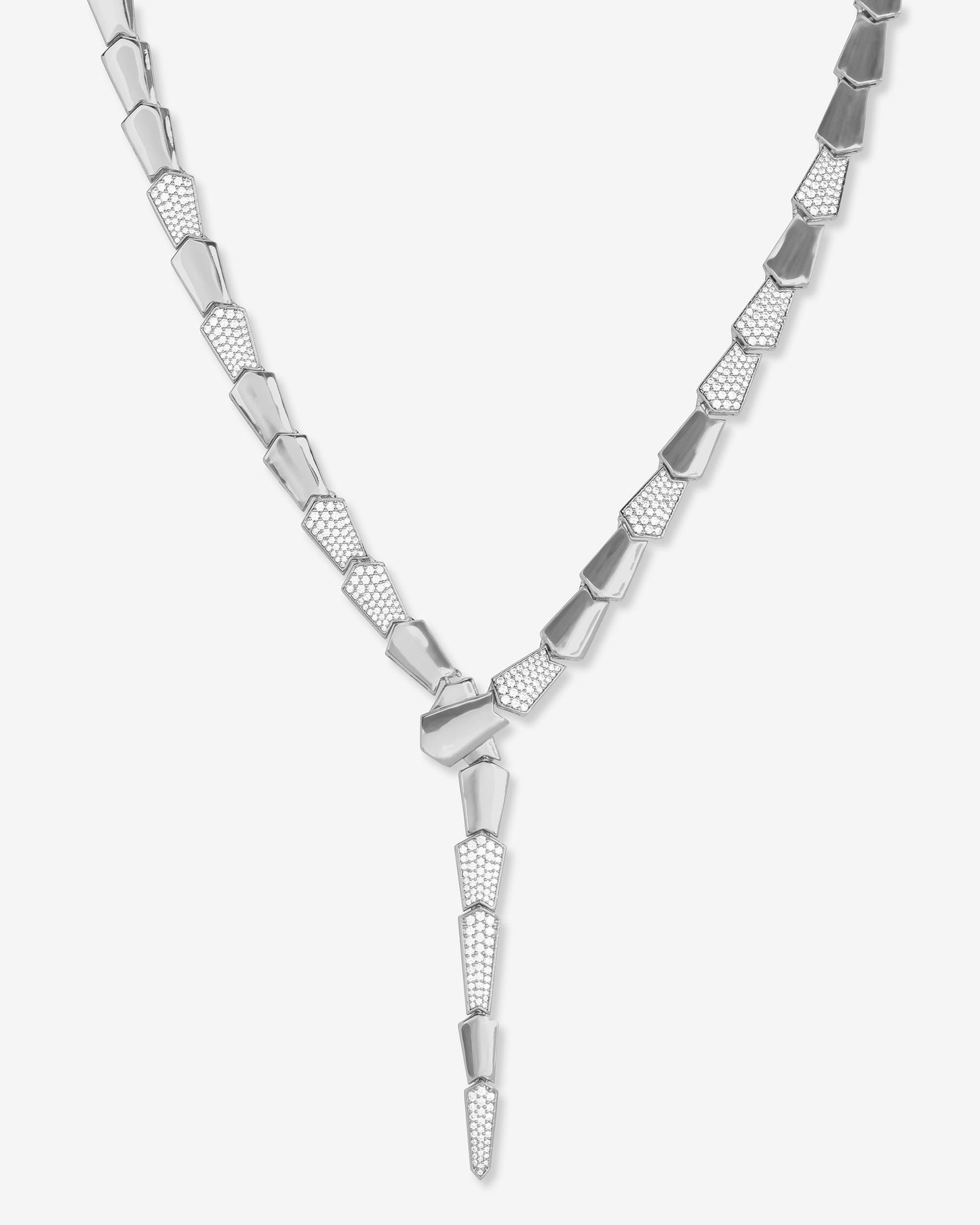 Pave XL Serpent Lariat Necklace